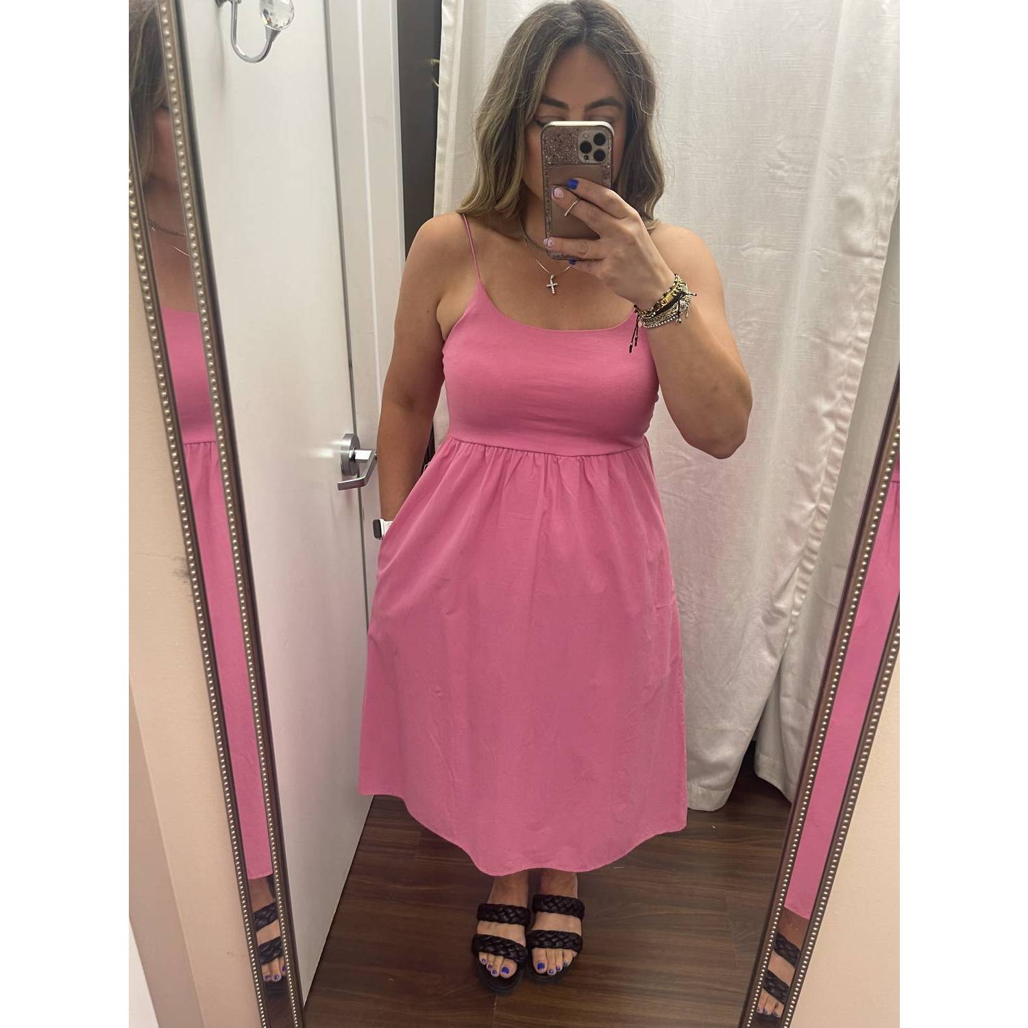 New Rd Style Midi Dress In Pink
